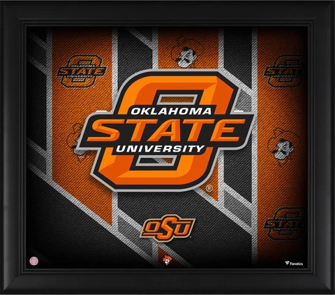 Oklahoma State Cowboys Framed 15" x 17" Team Threads Collage Cover