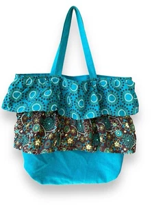 Extra Large DEI (Dennis East International) Colorful Ruffle Bag Pre-owned - Picture 1 of 7