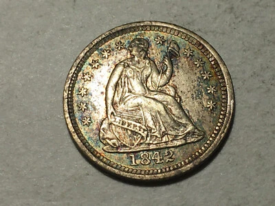 1842  Very Nice AU Seated Silver Half Dime with Nice Eye Appeal!! - Image 1 of 2