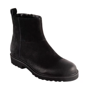 David Tate Women's Damila Mid Calf Boot Black Nubuck Leather 11 Wide - Picture 1 of 6