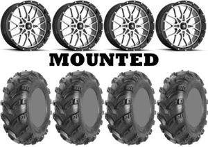 Kit 4 AMS Swamp Fox Plus Tires 26x9-14 on MSA M45 Portal Machined Wheels 1KXP - Picture 1 of 5