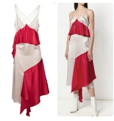 Vestido midi con volantes asimétricos de seda Each X Other talla S nuevo con etiquetas Foto 1 de 4