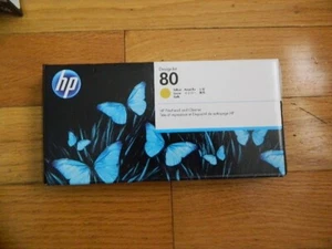 12/2021 GENUINE HP 80 YELLOW PRINTHEAD/CLEANER DESIGNJET 1000 1050 C4823A SEALED - Photo 1/1