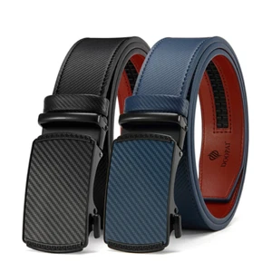Men's Belt Leather Ratchet Belt Automatic Buckle Waistband for Men Women Dress - Picture 1 of 13