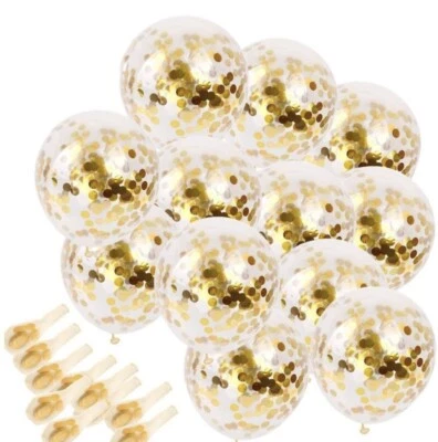 Balões de confete dourados - Balões de látex de 12 polegadas para festa, casamento, chá de bebê - Imagem 1 de 3