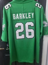 Saquan Barkley 26 Philadelphia Eagles Custom Stitched Kelly Green Jersey Large