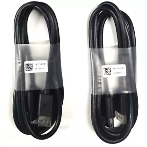 2x New Genuine Dell 1.8M DP Male DisplayPort to DisplayPort Cables- LOT OF 2 - Picture 1 of 4