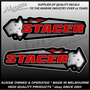 STACER - 450mm X 135mm X 2 - BLACK BOAT- LEFT & RIGHT PAIR - BOAT DECALS - Bild 1 von 1