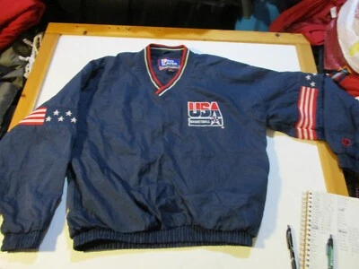 TEAM USA BASKETBALL VINTAGE 1990s PRO PLAYER SEWN PULLOVER JACKET MD RARE JORDAN - Image 1 of 4