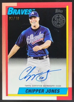 2025 Topps Update Chipper Jones 1990 Auto Black Foil /10 Braves MS7 - Image 1 of 4