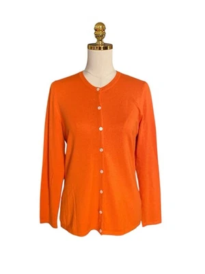 Cardigã suéter feminino J. McLaughlin algodão/modal malha frontal com botão tamanho médio - Imagem 1 de 4