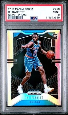 Panini Prizm Silver RJ Barrett #250 2019 RC PSA 9 New York Knicks Foto 1 de 2
