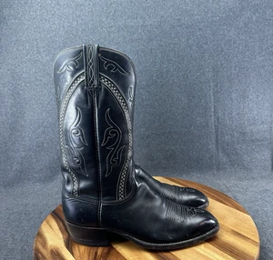 Lucchese San Antonio 1982 Dress Black Gavin Cowboy Western Boot 1378 Size 9.5D - Picture 1 of 12