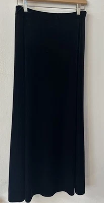 Alex Evenings Women’s Black Velvet Velour Maxi Skirt with Zip – Size Medium - Image 1 of 4