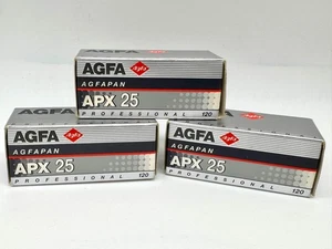 3 Rolls Agfa Agfapan APX 25 Professional Black & White 120 Film 7/03 - Frozen - Picture 1 of 4