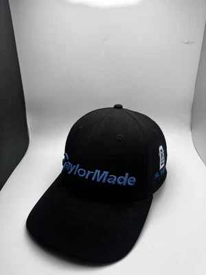 TaylorMade Hat Cap Strap Back Black Blue Baseball Golf Embroidered Logo Mens - Image 1 of 4