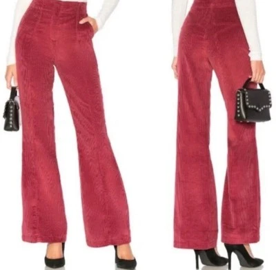 House of Harlow 1960 x Revolve High Rise Flare Dark Red Corduroy Pants Size S - Image 1 of 4