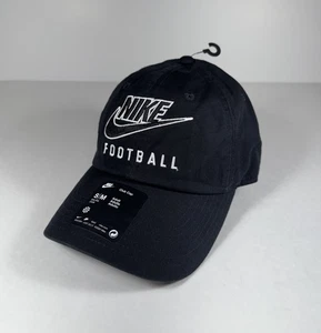 Nike Club Fútbol No Estructurado Futura Swoosh Gorra Sombrero Negro Hombres S/M *NUEVO* C11350 - Imagen 1 de 6