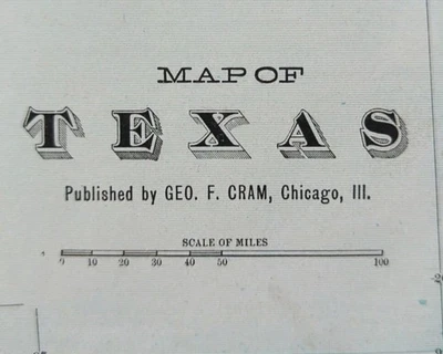 Mapa de Texas 1902 de colección 22"x14" antiguo original HOUSTON GALVESTON AUSTIN TX Foto 1 de 4