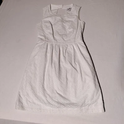 Vestido Vineyard Vines Blanco Ojales Encaje Talla 0 Sin Mangas - Imperfecto Foto 1 de 4