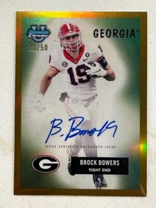 BROCK BOWERS 2023 Bowman Chrome University 1955 GOLD Ref On Card AUTO # 33/50