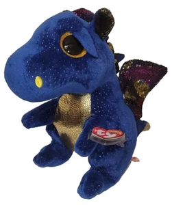 Ty Beanie Boos - SAFFIRE the Dragon Medium 9" NEW MWMTs Plush Stuffed Animal Toy - Picture 1 of 11