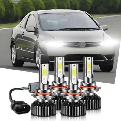 Fit Honda Civic 1988 1989-1991 LED Headlight Hi-Lo Beam Bulbs 6000K Bright White - Image 1 of 4
