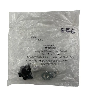 Honeywell MS24523-30 Switch Toggle (ON) OFF SPST Round Lever Screw 15A 277VAC - Picture 1 of 2