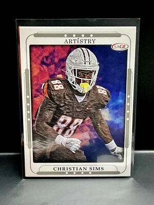 2023 Sage Artistry Football Christian Sims Grey Rookie RC #27 Los Angeles Rams - Image 1 of 2