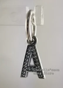 Retired LETTER A Authentic PANDORA Sterling Silver PENDANT Dangle Charm 791313CZ - Picture 1 of 3