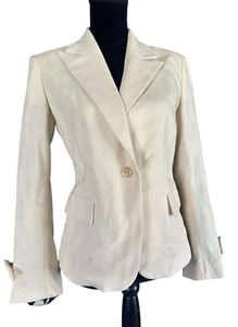 Vintage Versace Cream Beige Jeans Couture Women's Blazer Jacket Size 30 / 44 - Picture 1 of 23