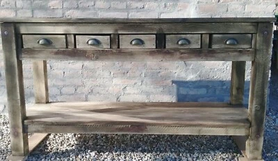 Mobile Bancone Misto Legno Di Recupero 5 Cassetti - Image 1 of 4