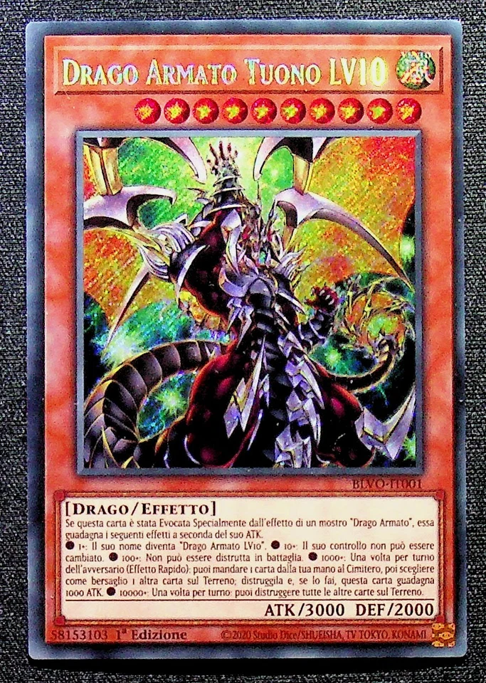 DRAGO ARMATO TUONO LV10 Rara Segreta in Italiano BLVO-IT001 YUGIOH - Immagine 1 di 1