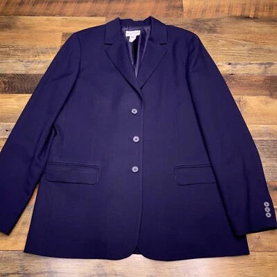Vintage Pendleton Blazer Womens 12 Tall Navy Blazer Jacket Wool USA - Image 1 of 4