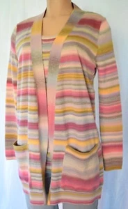 AKRIS PUNTO MEHRFARBIGE WOLLSTRICKJACKE MIT RÜCKEN ELASTISCHEM TWINSET GRÖSSE 8 - Bild 1 von 12