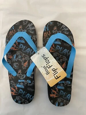 Мальчики шлепанцы синий/черный/оранжевый размер L (2/3) новый с Ярлыками - Изображение 1 из 3