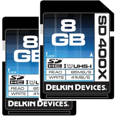 Delkin 16GB (2 x 8GB) SDHC 400X UHS-I Memory Card - Lifetime Warranty - Image 1 of 2