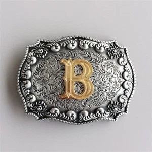 Hebilla de cinturón de letra B inicial occidental también stock en EE. UU. - Imagen 1 de 8