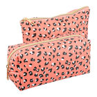 2pcs Leopard Cosmetic Bag