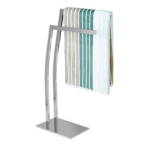 Relaxdays Porta Asciugamani WIMEDO, 80x32x20 cm ca., 2 Aste, Base (y5e) - Immagine 1 di 1