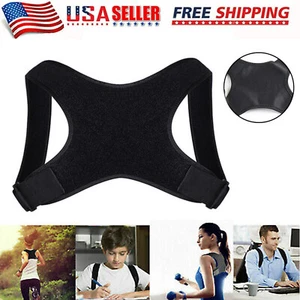 Back Posture Corrector Shoulder Straight Support Brace Belt Therapy Men Women - Picture 1 of 18