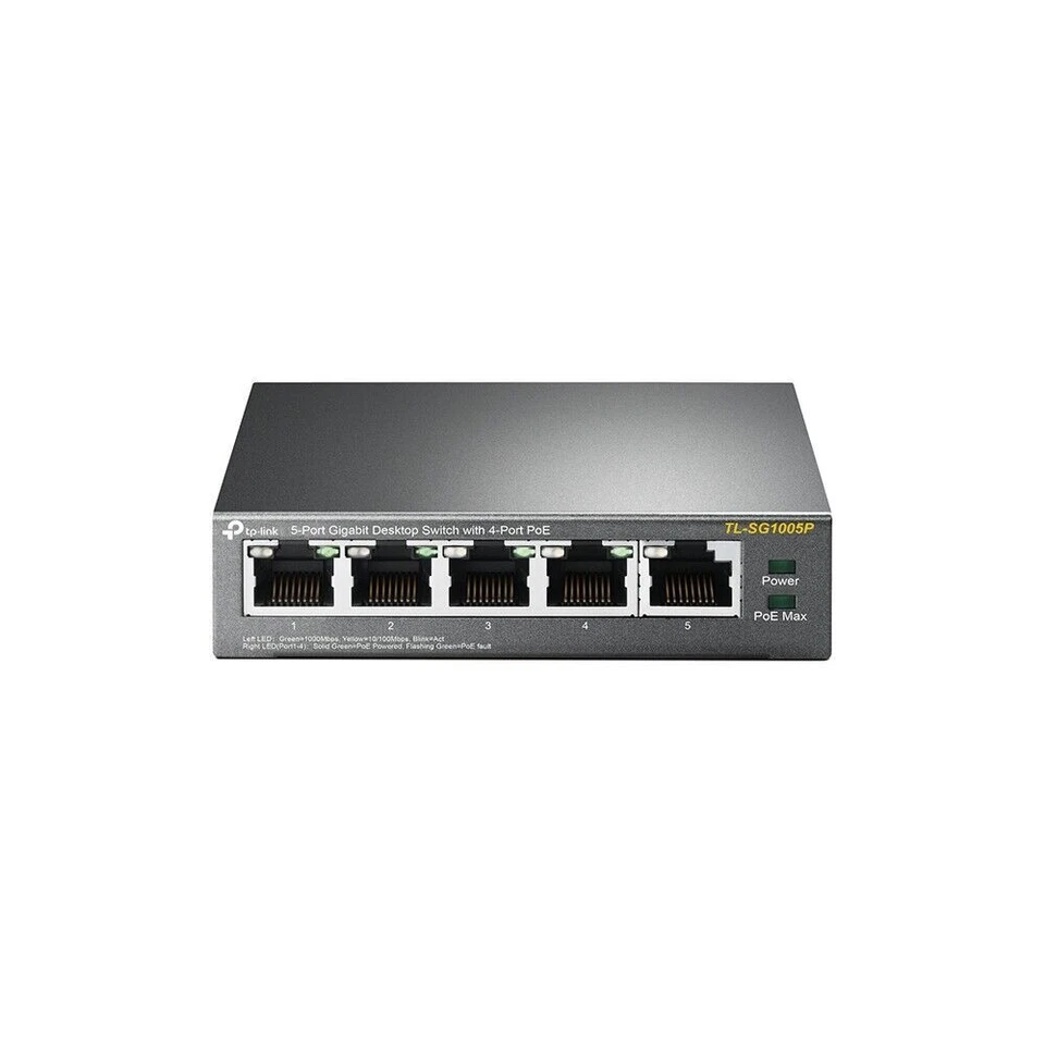 TP-LINK TL-SG1005P 5-Port-10/100/1000Mbit/s-Desktop-Switch mit 4 PoE-Ports