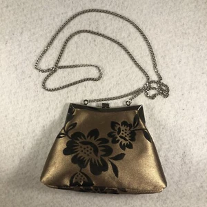 VTG LIZ CLAIBORNE Small Black Shoulder Bag, Chain And Cloth Straps, Satin - Picture 1 of 6