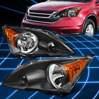 For 07-11 Honda CRV 4-Dr Black Housing Amber Corner Headlights Lamps Replacement