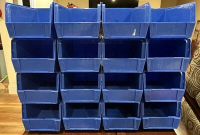 Quantum QUS221 Hanging/Stacking Storage Bin ~ 6 x 9-1/4 x 5 ~ Blue ~ Lot of 16 - Image 1 of 4