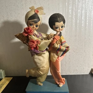 Vintage Bradley Big Eye Dolls w/stand Kawaii Doll Japan Boudoir Dolls Asian - Picture 1 of 24