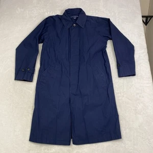 Ralph Lauren Sport Trench Coat Women’s Size Medium Navy Blue Button Up Basics - Picture 1 of 9
