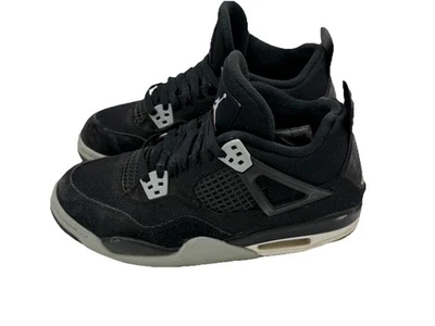 Размер 6,5Y - Jordan 4 ретро черный холст (GS) DV0553-006 подержанные - Изображение 1 из 4