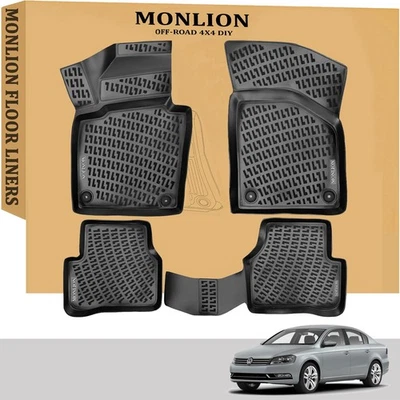 Revestimientos de piso Monlion para Volkswagen Passat B7 2010-2015 alfombrillas TPE para todo tipo de clima Foto 1 de 4