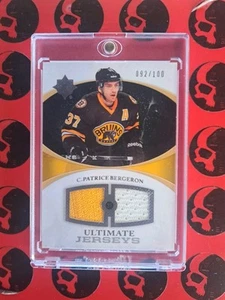 2010-11 Patrice Bergeron Ultimate /100 Jerseys Patch Boston Bruins #UJ-PB UD - Picture 1 of 2